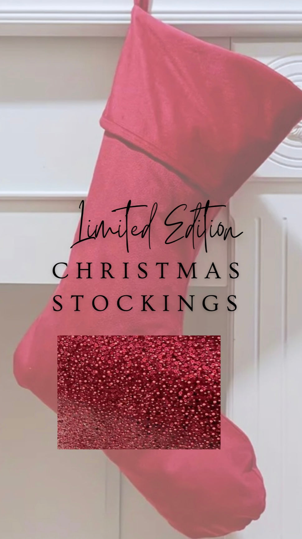 Feathered & beaded personalised limited edition Christmas stocking