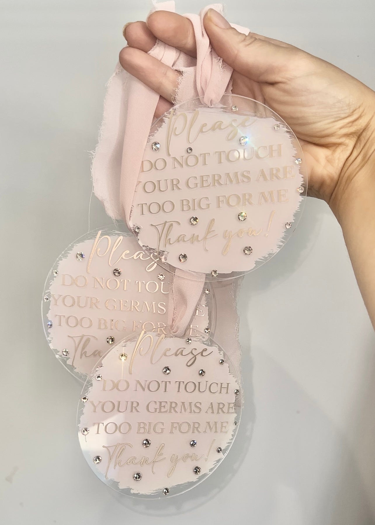 Please Do Not Touch Acrylic Crystallised Sign