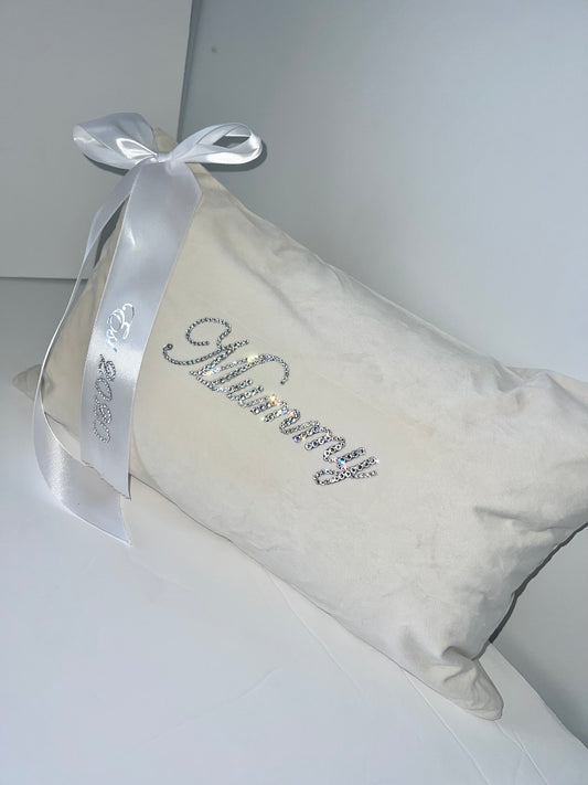 Fully crystallised personalised cushion