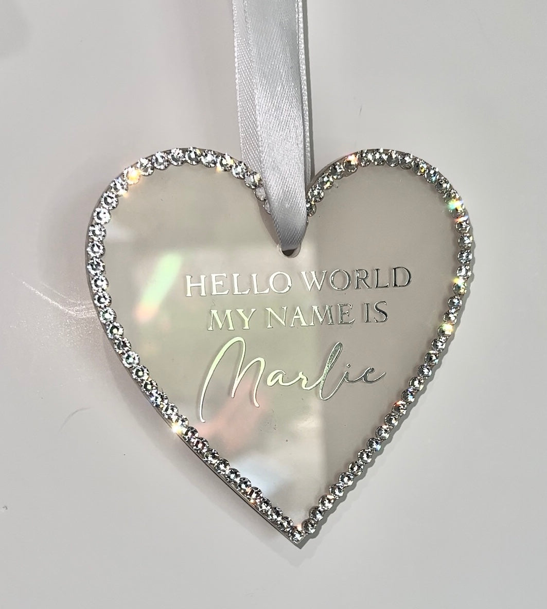 Hanging Crystal Personalised Heart