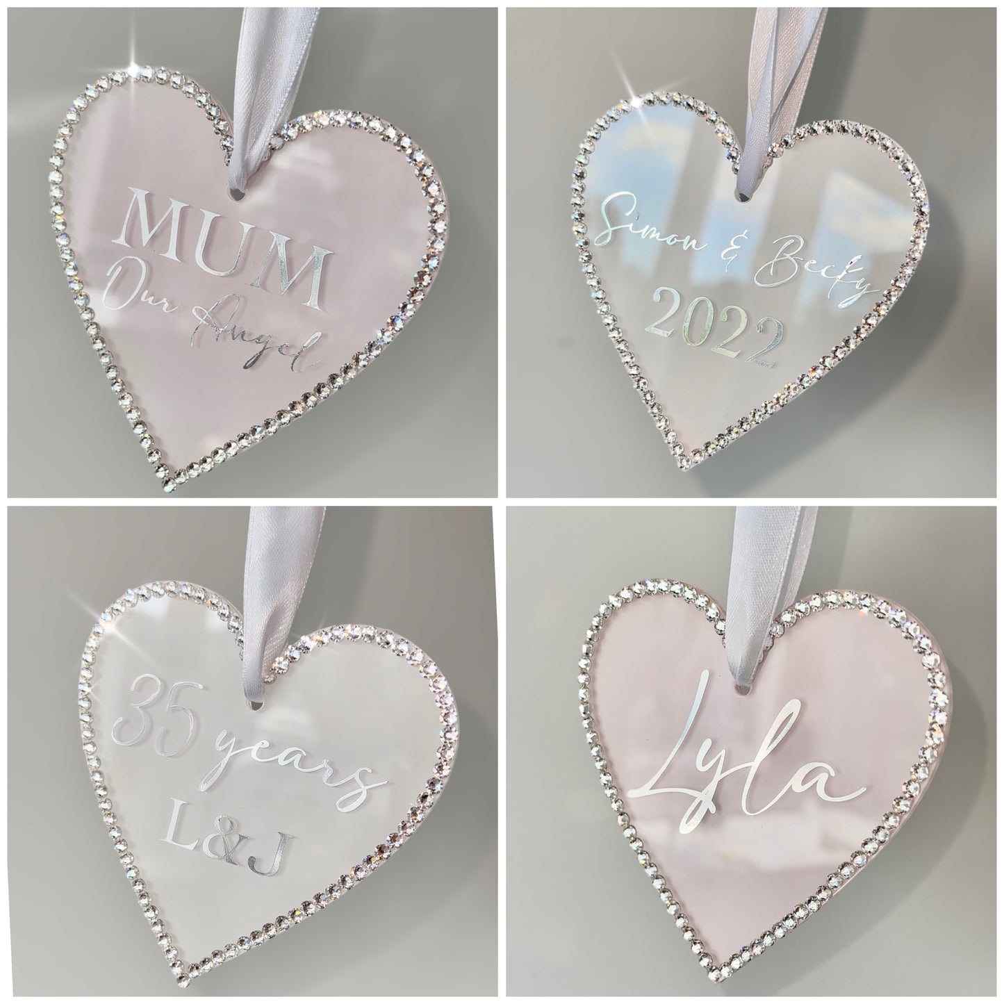 Hanging Crystal Personalised Heart