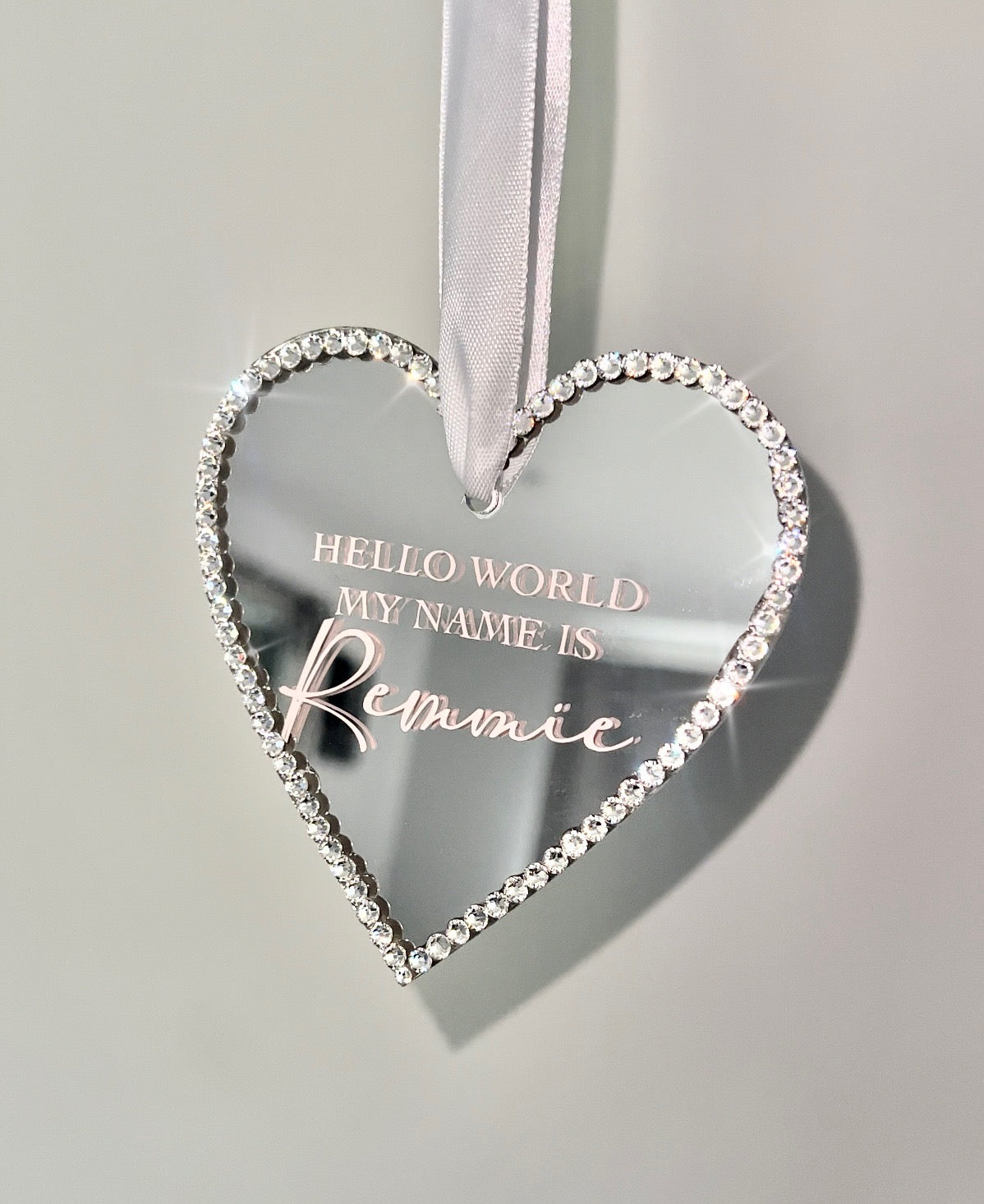 Hanging Crystal Personalised Heart