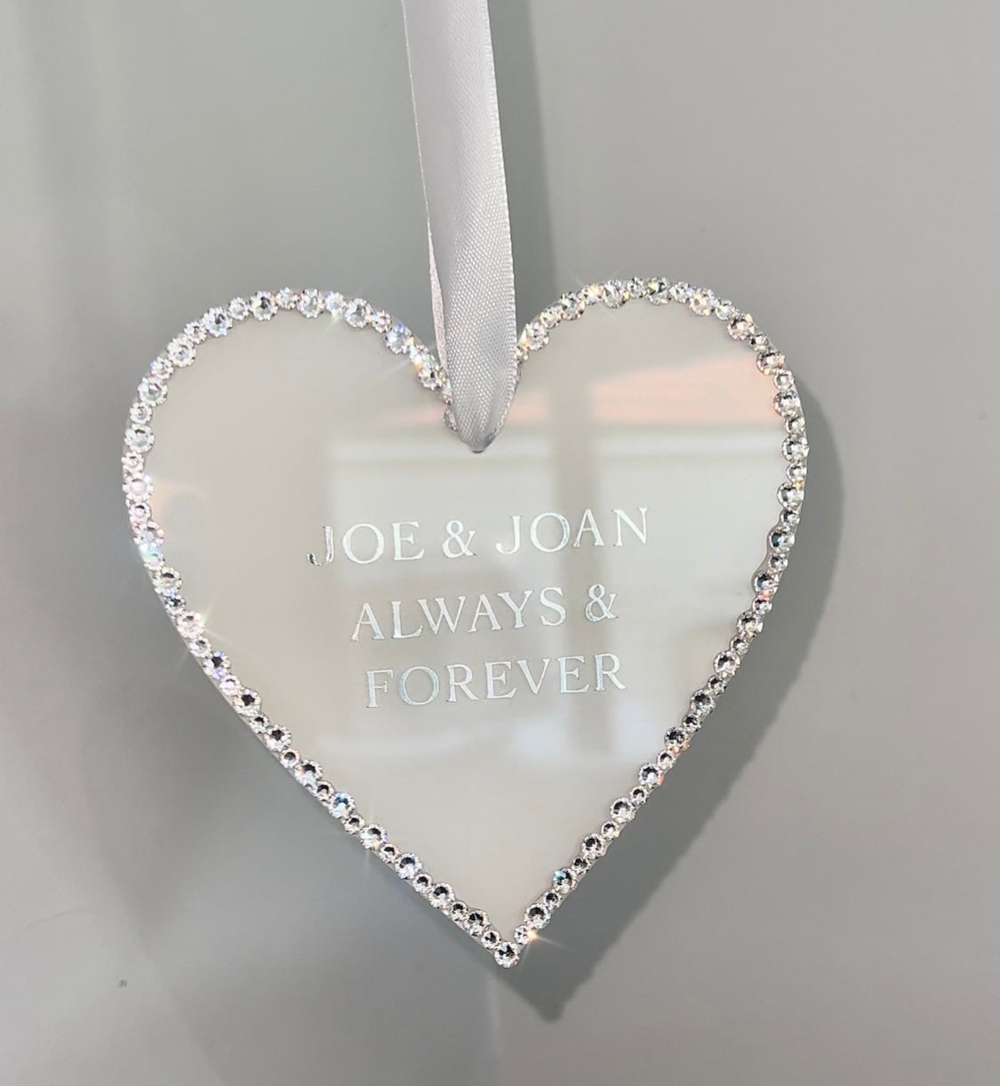 Hanging Crystal Personalised Heart