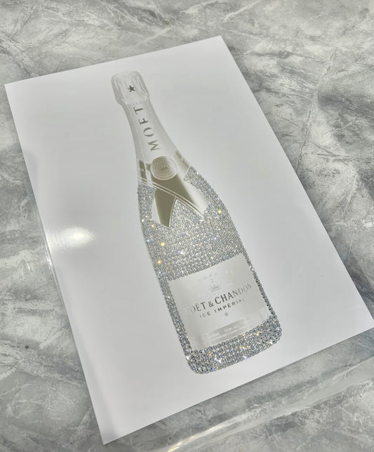 Crystal Champagne Bottle Print